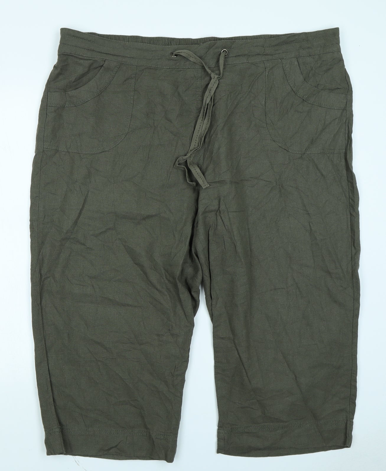Evans Womens Green   Cargo Shorts Size 24