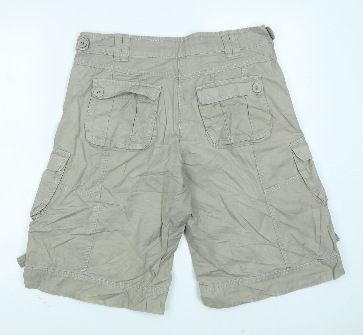 Love Linen Womens Beige   Cargo Shorts Size 12