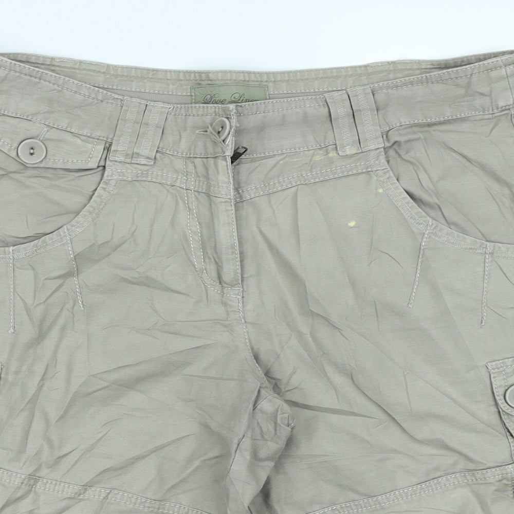 Love Linen Womens Beige   Cargo Shorts Size 12