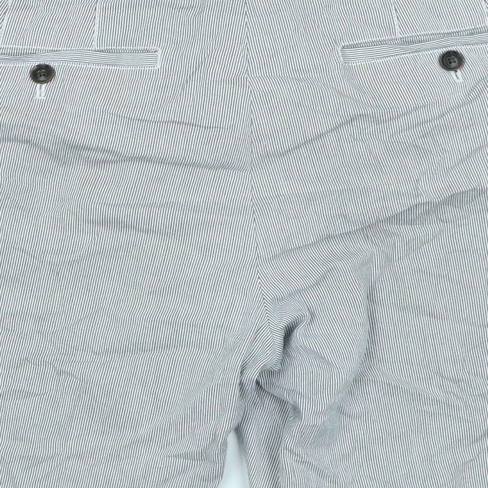 Linea Womens Blue Striped  Chino Shorts Size 32 in