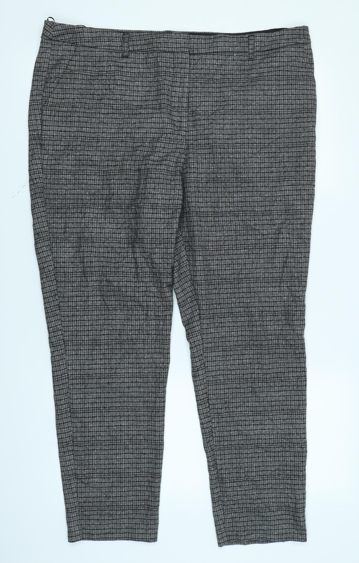 TU Womens Grey Plaid  Trousers  Size 18 L25 in