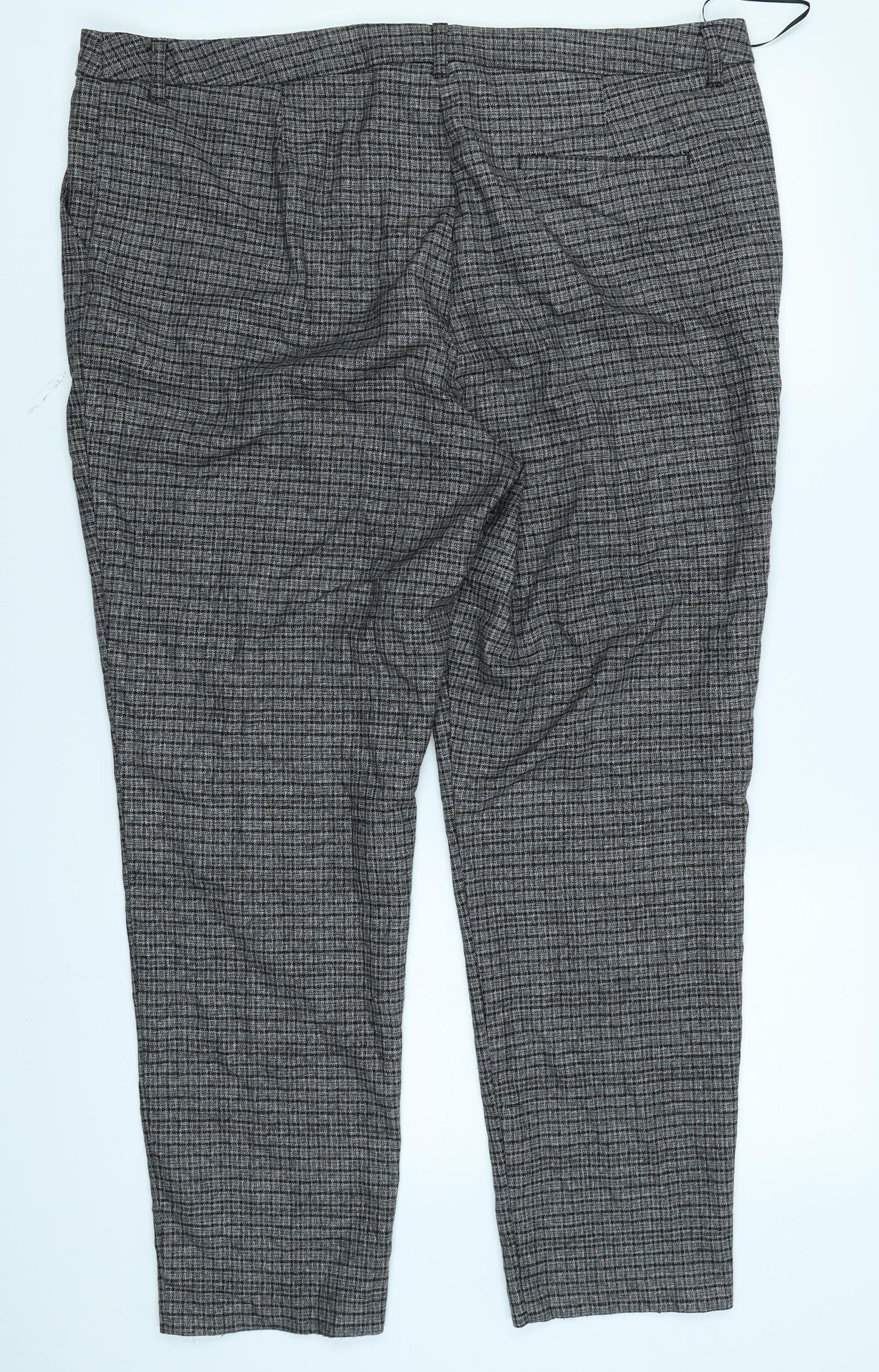 TU Womens Grey Plaid  Trousers  Size 18 L25 in