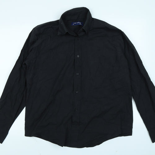 Tom Hagan Mens Black    Button-Up Size 15