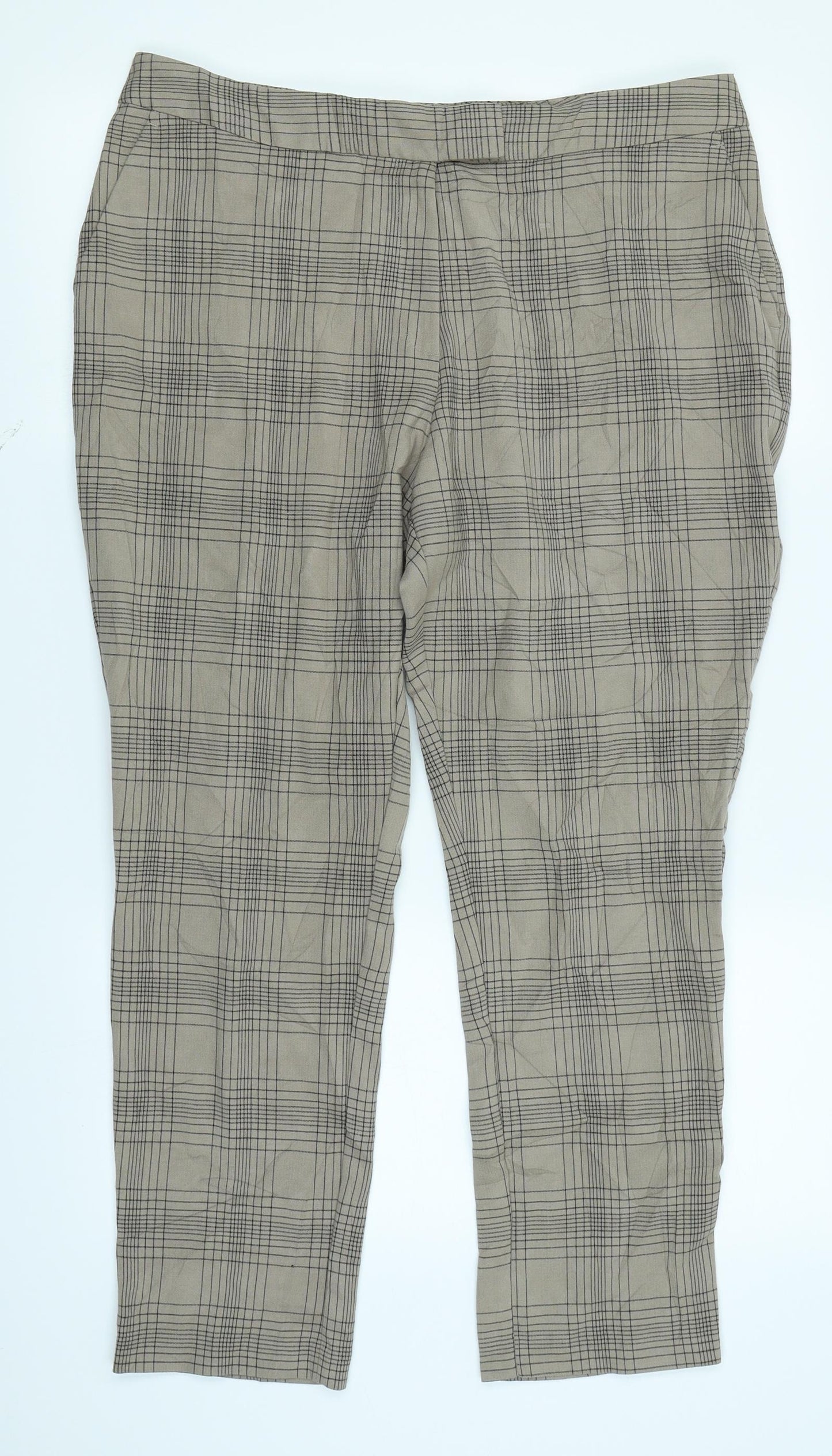 M&S Collection Womens Brown Plaid  Trousers  Size 16 L25 in