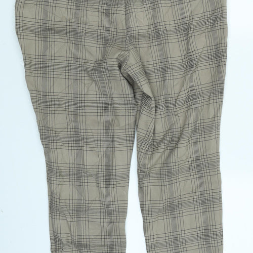 M&S Collection Womens Brown Plaid  Trousers  Size 16 L25 in