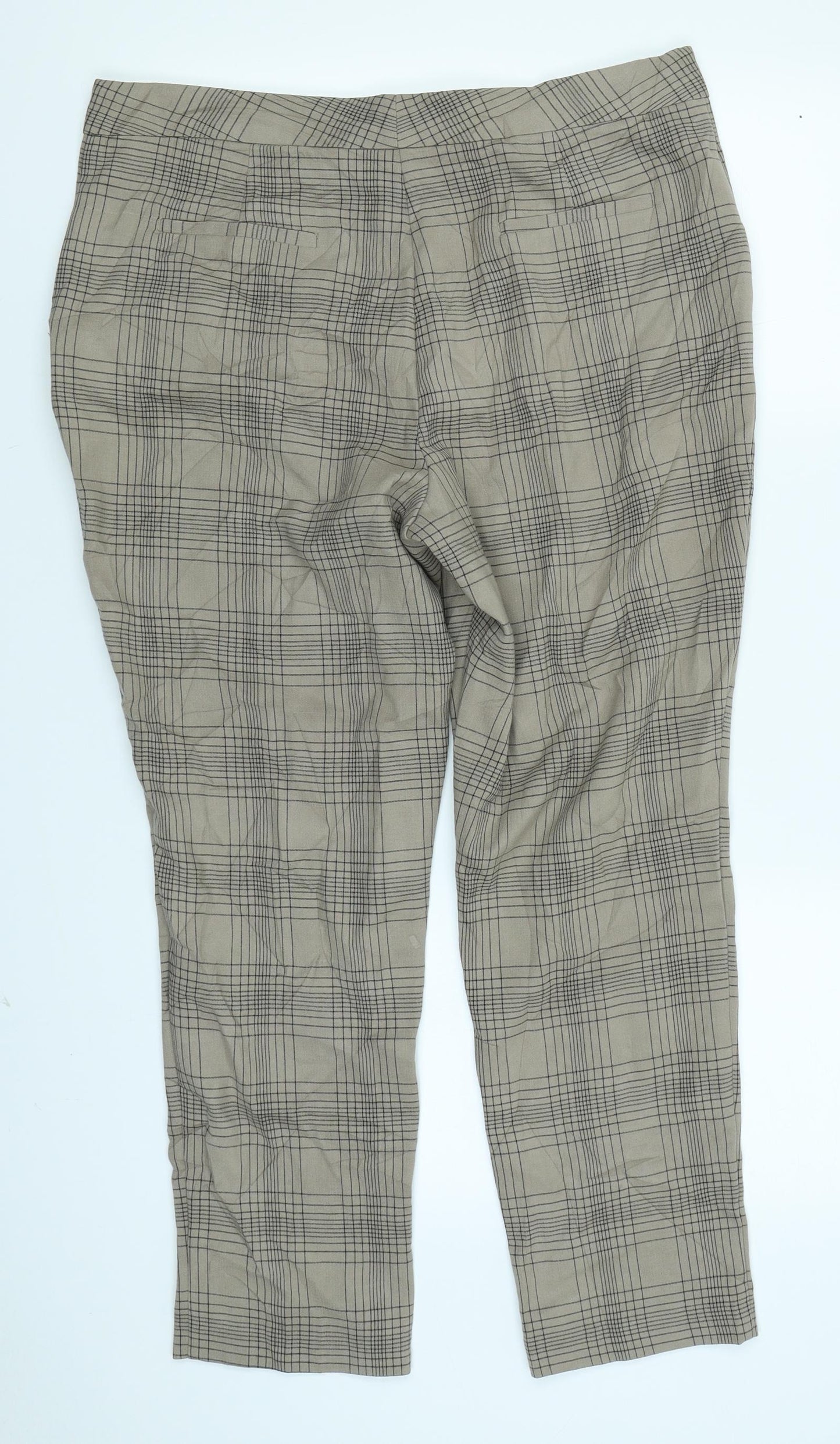 M&S Collection Womens Brown Plaid  Trousers  Size 16 L25 in