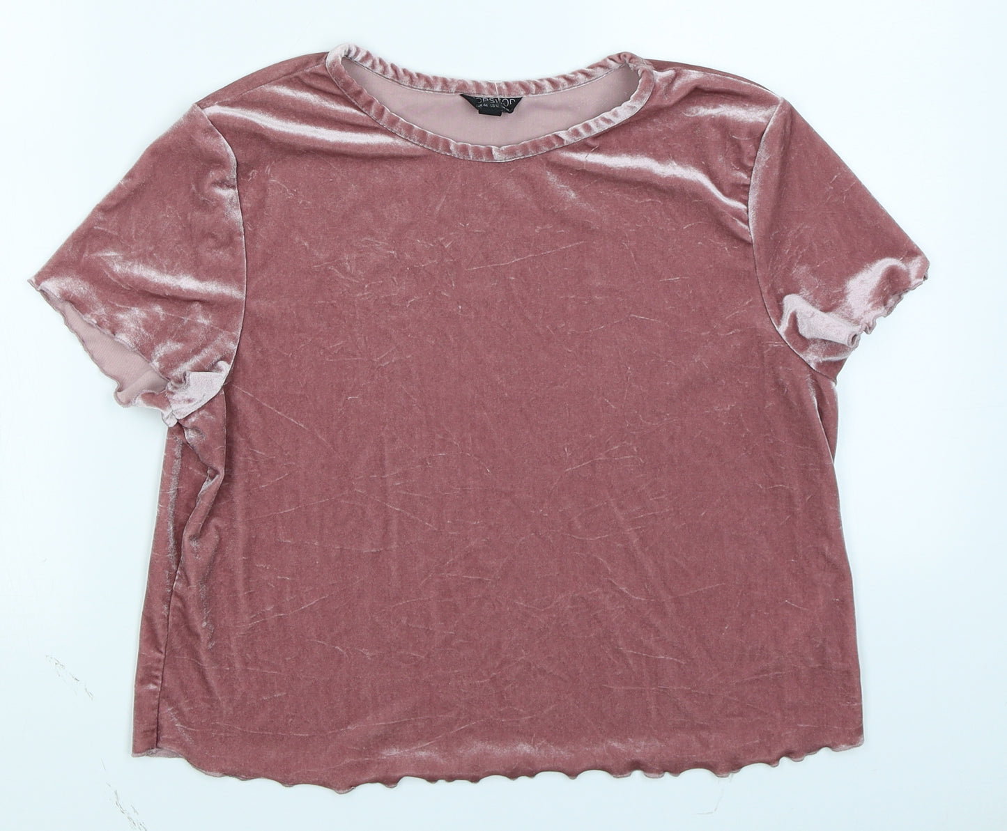 Topshop Womens Pink   Cropped T-Shirt Size 16