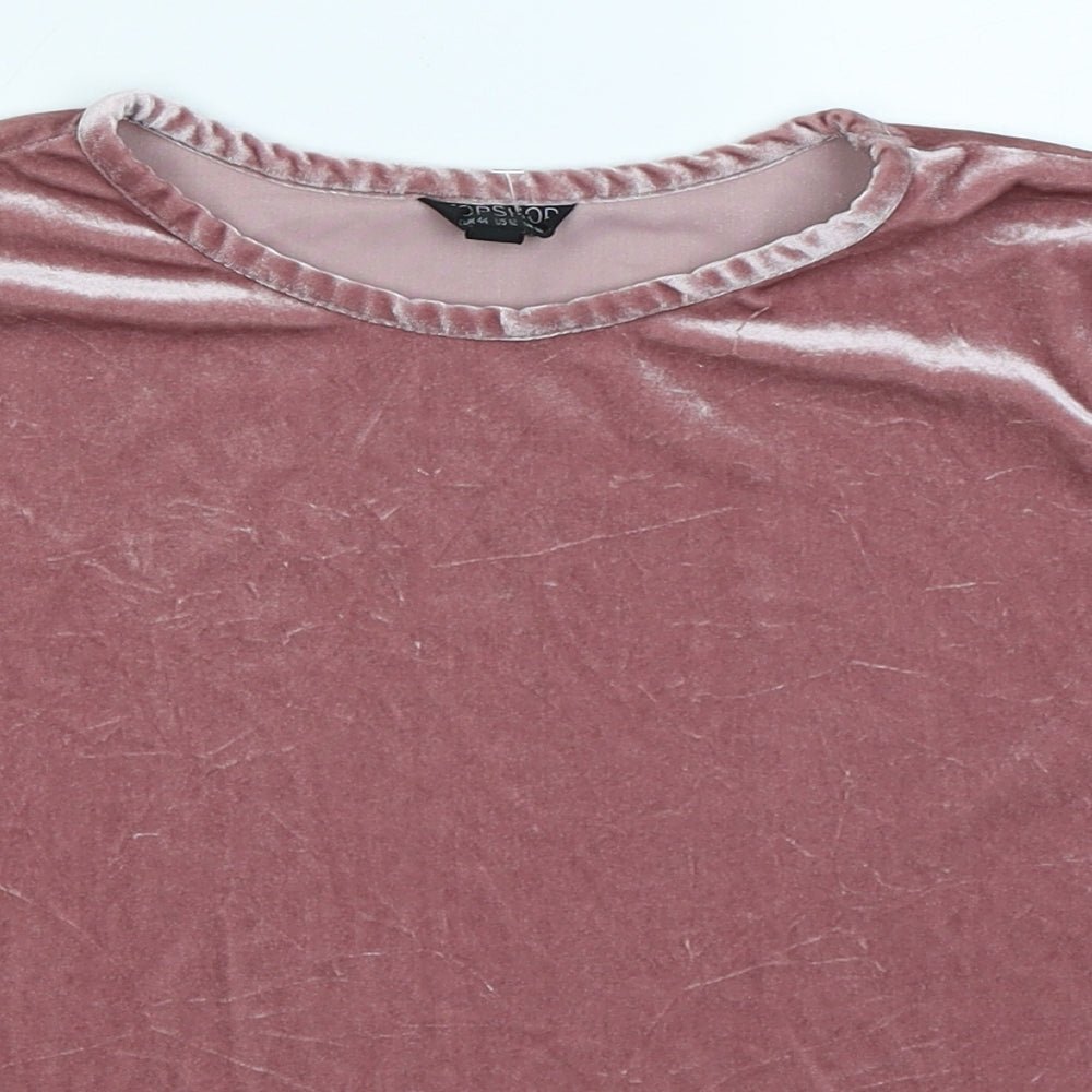 Topshop Womens Pink   Cropped T-Shirt Size 16