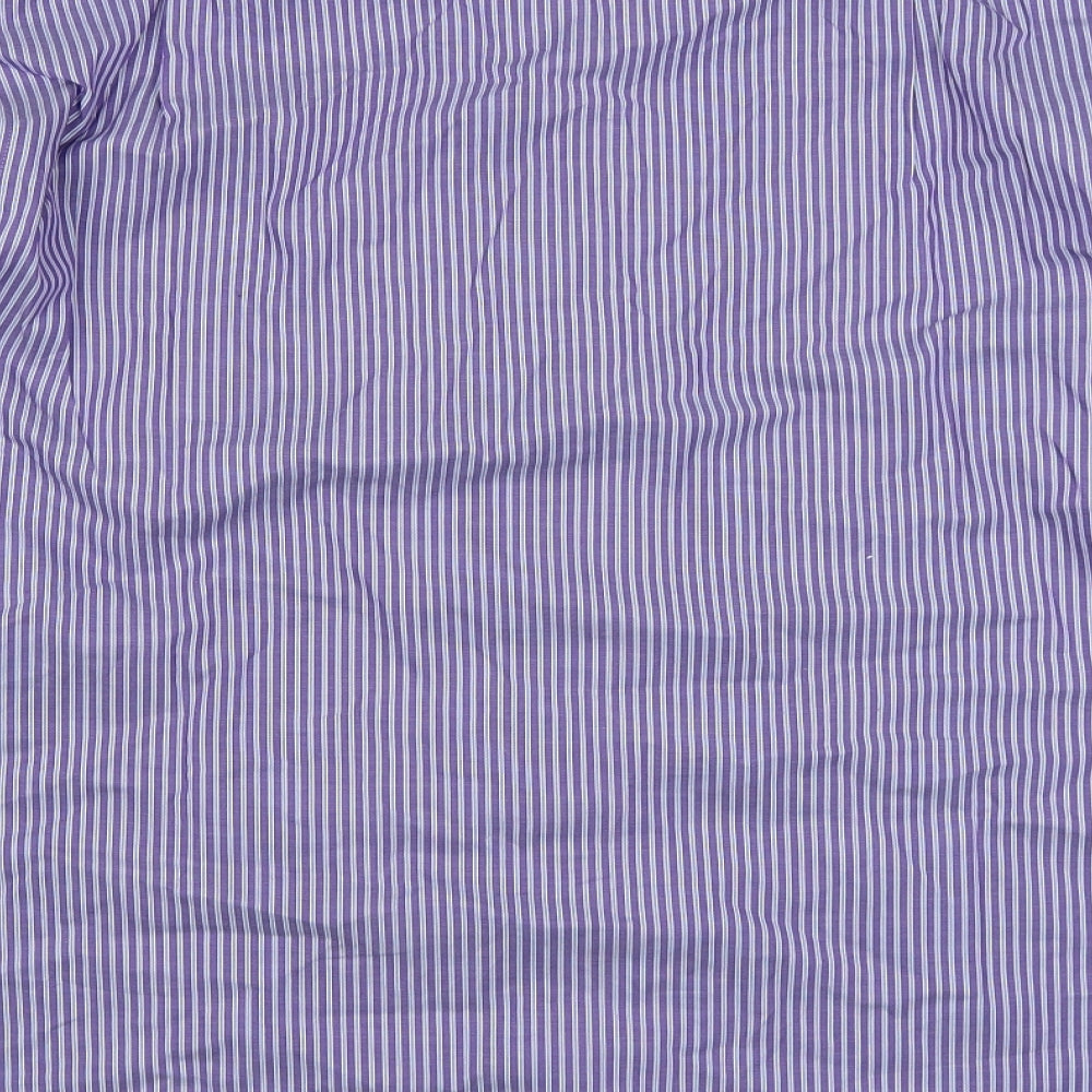 M&S Mens Purple Striped   Dress Shirt Size 16.5