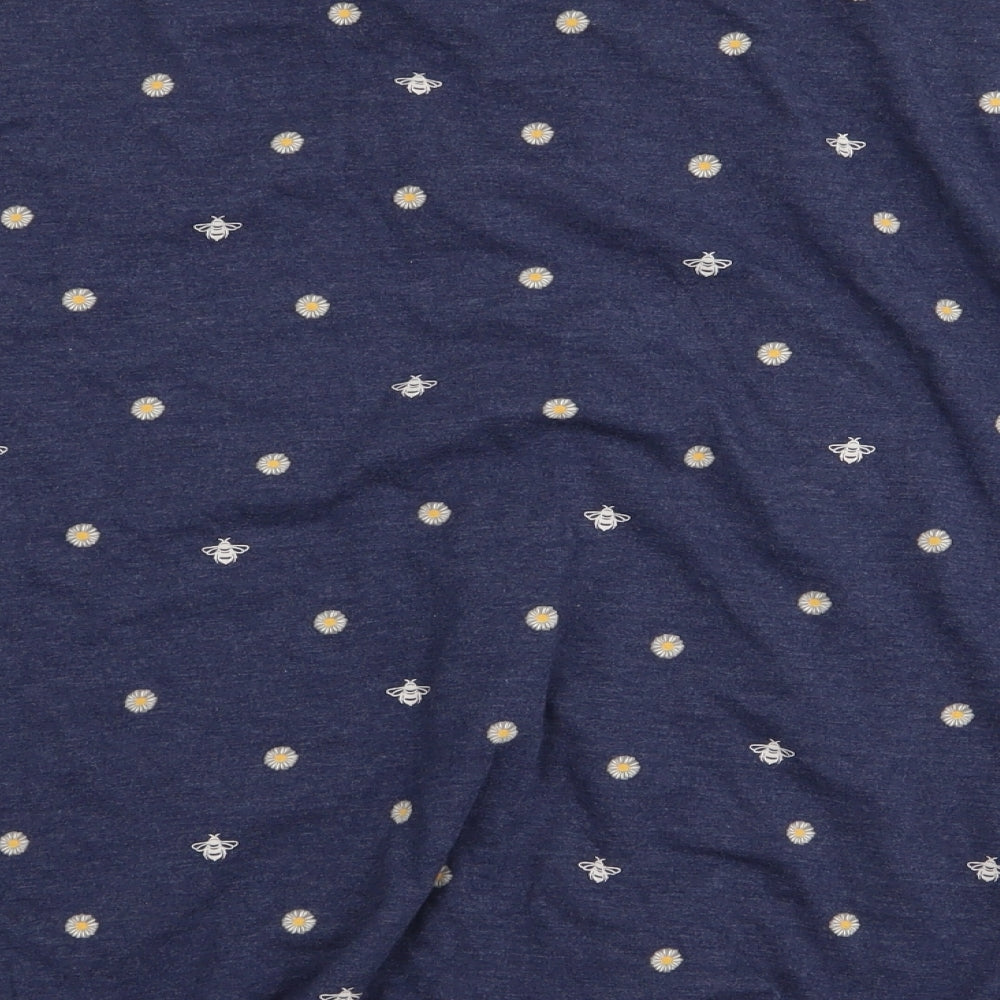 Cotton Traders Womens Blue Floral  Basic T-Shirt Size 22