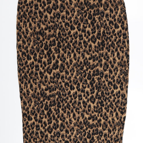 capsule Womens Brown Animal Print  Straight & Pencil Skirt Size 16  - Stretch waistband