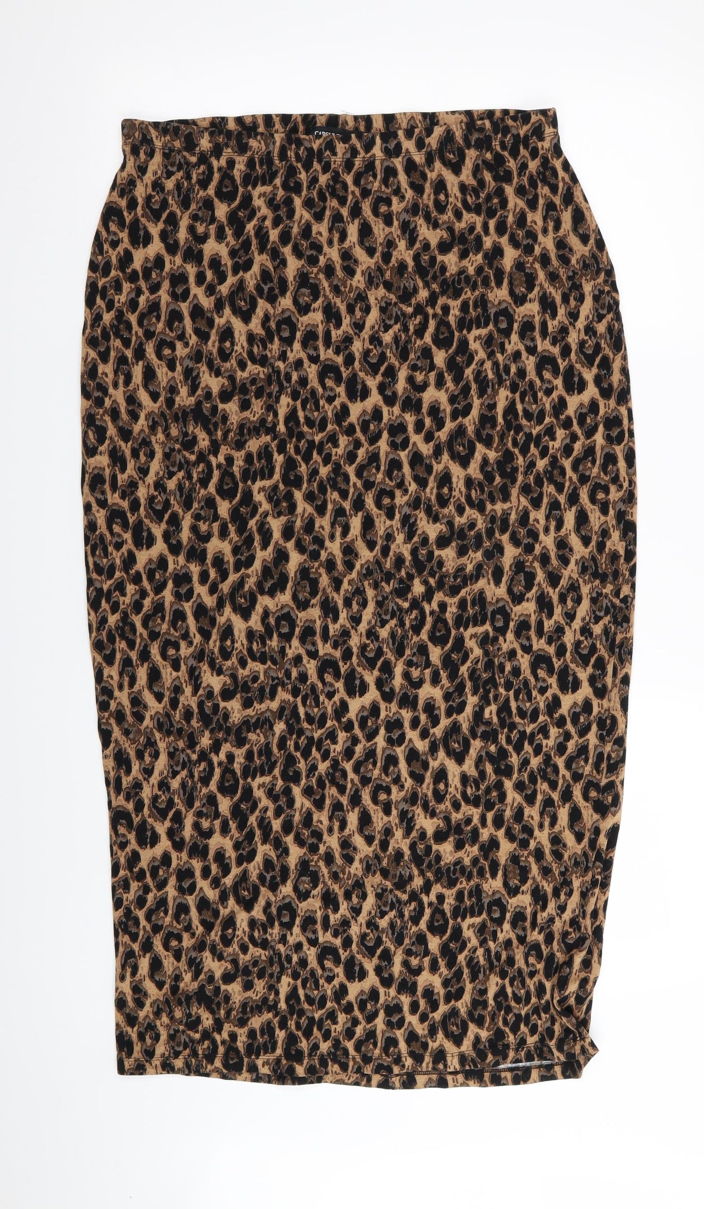 capsule Womens Brown Animal Print  Straight & Pencil Skirt Size 16  - Stretch waistband