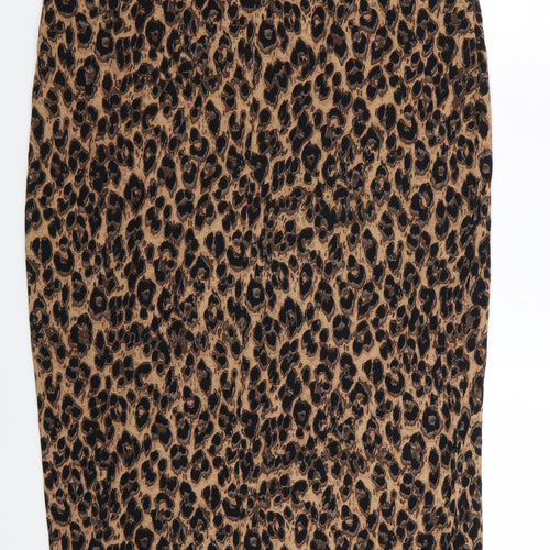 capsule Womens Brown Animal Print  Straight & Pencil Skirt Size 16  - Stretch waistband
