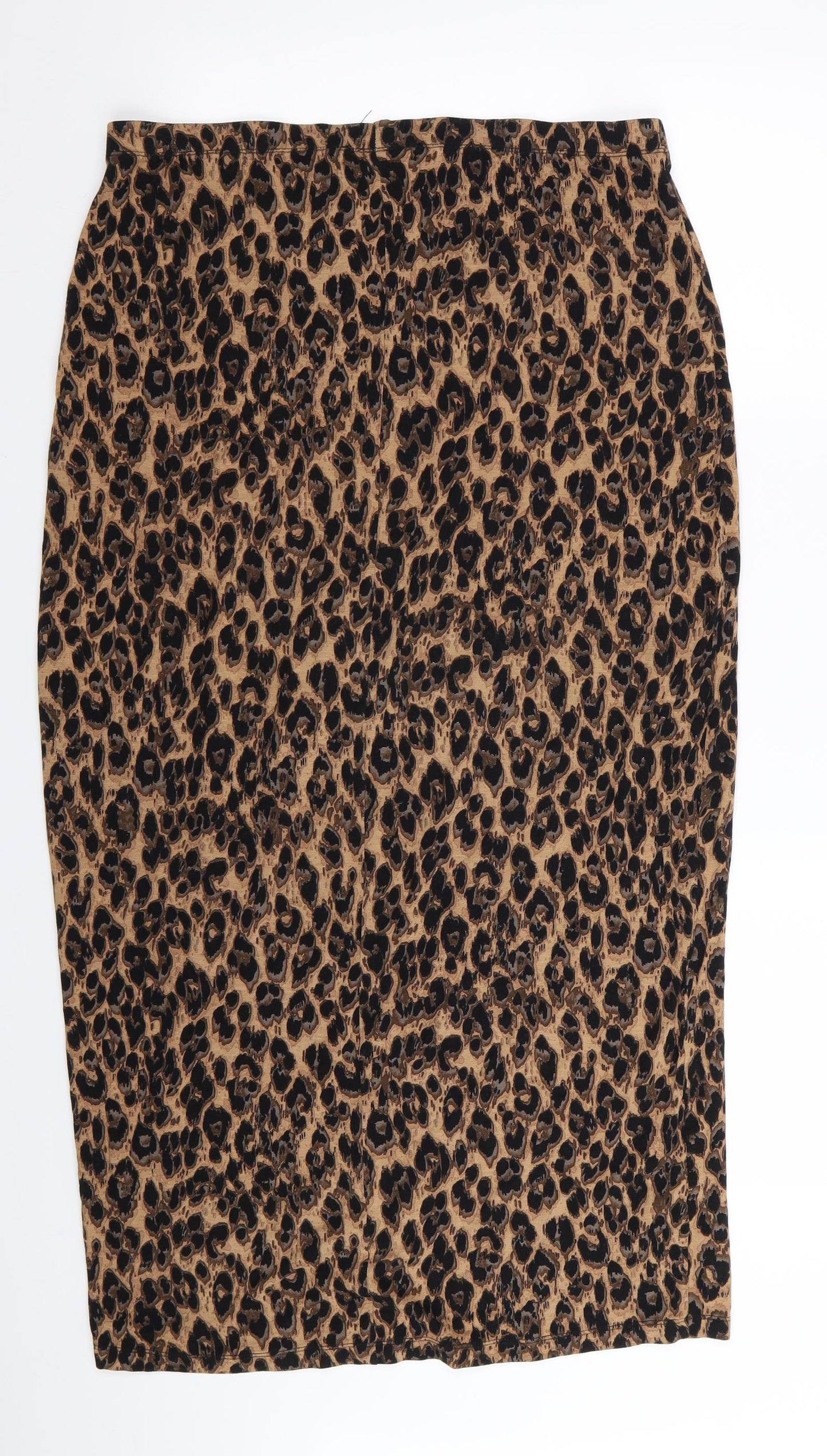 capsule Womens Brown Animal Print  Straight & Pencil Skirt Size 16  - Stretch waistband