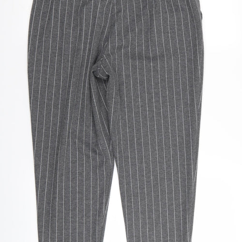 Papaya Womens Grey Striped  Trousers  Size 12 L25 in
