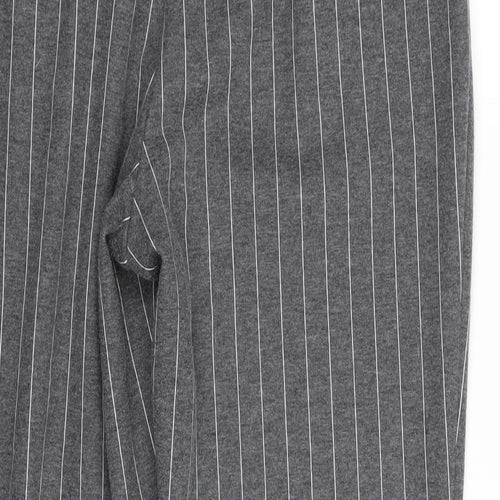 Papaya Womens Grey Striped  Trousers  Size 12 L25 in