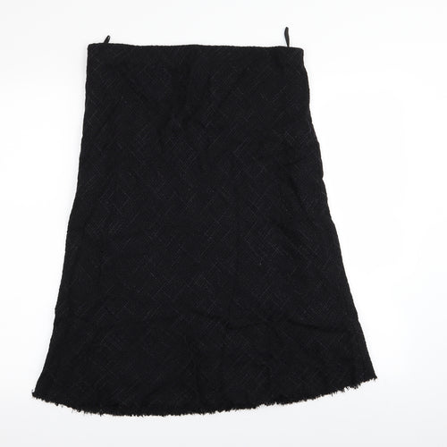 M&S Womens Black   A-Line Skirt Size 12