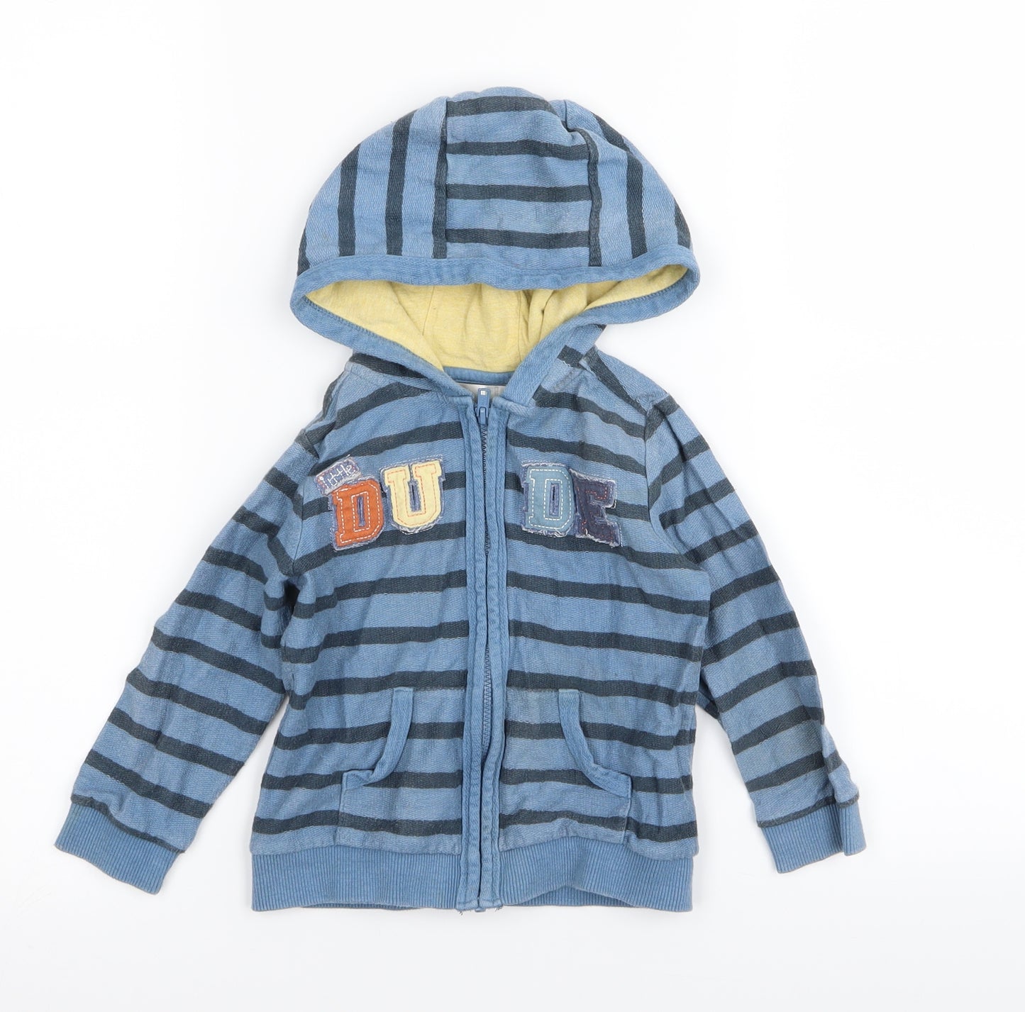 M&Co Boys Blue Striped  Full Zip Jumper Size 18-24 Months