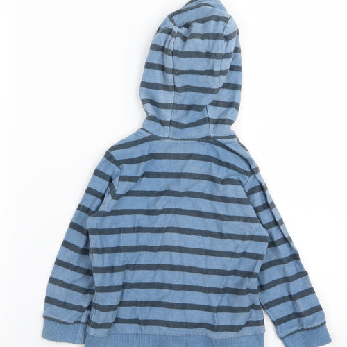 M&Co Boys Blue Striped  Full Zip Jumper Size 18-24 Months