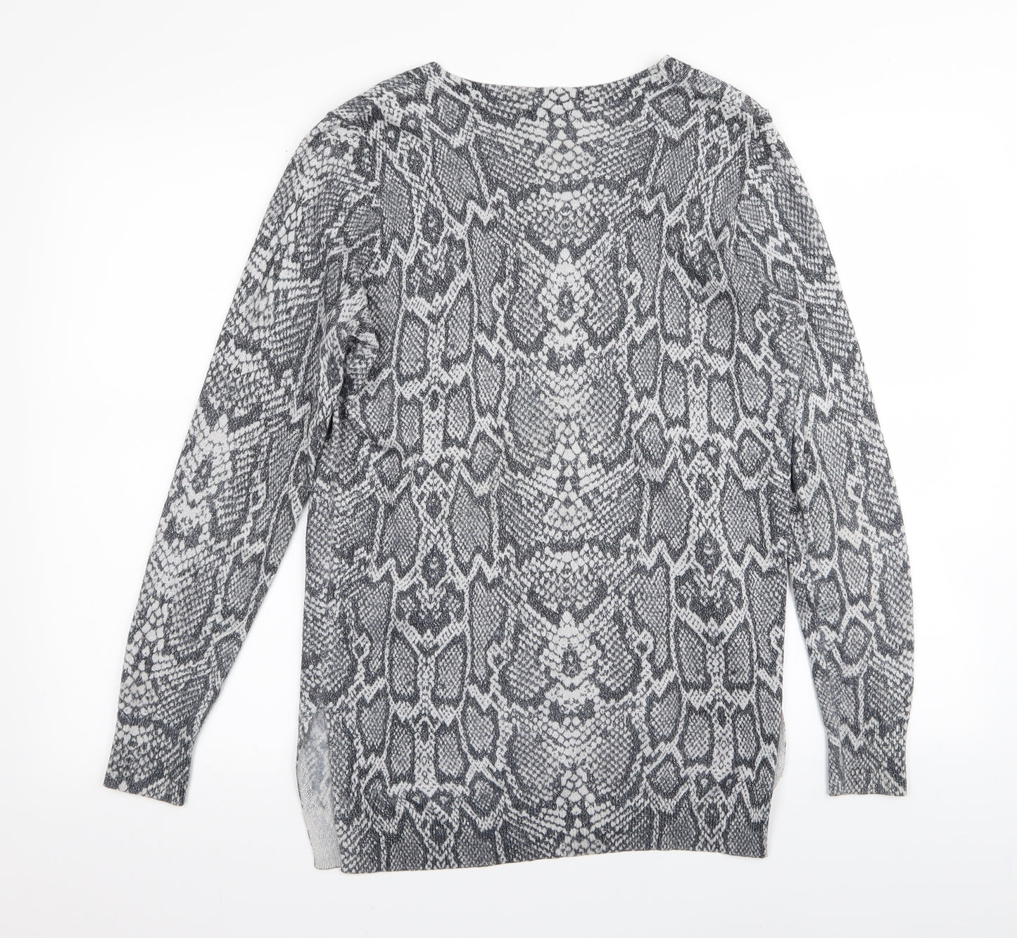 F&F Womens Grey Animal Print  Basic T-Shirt Size 12