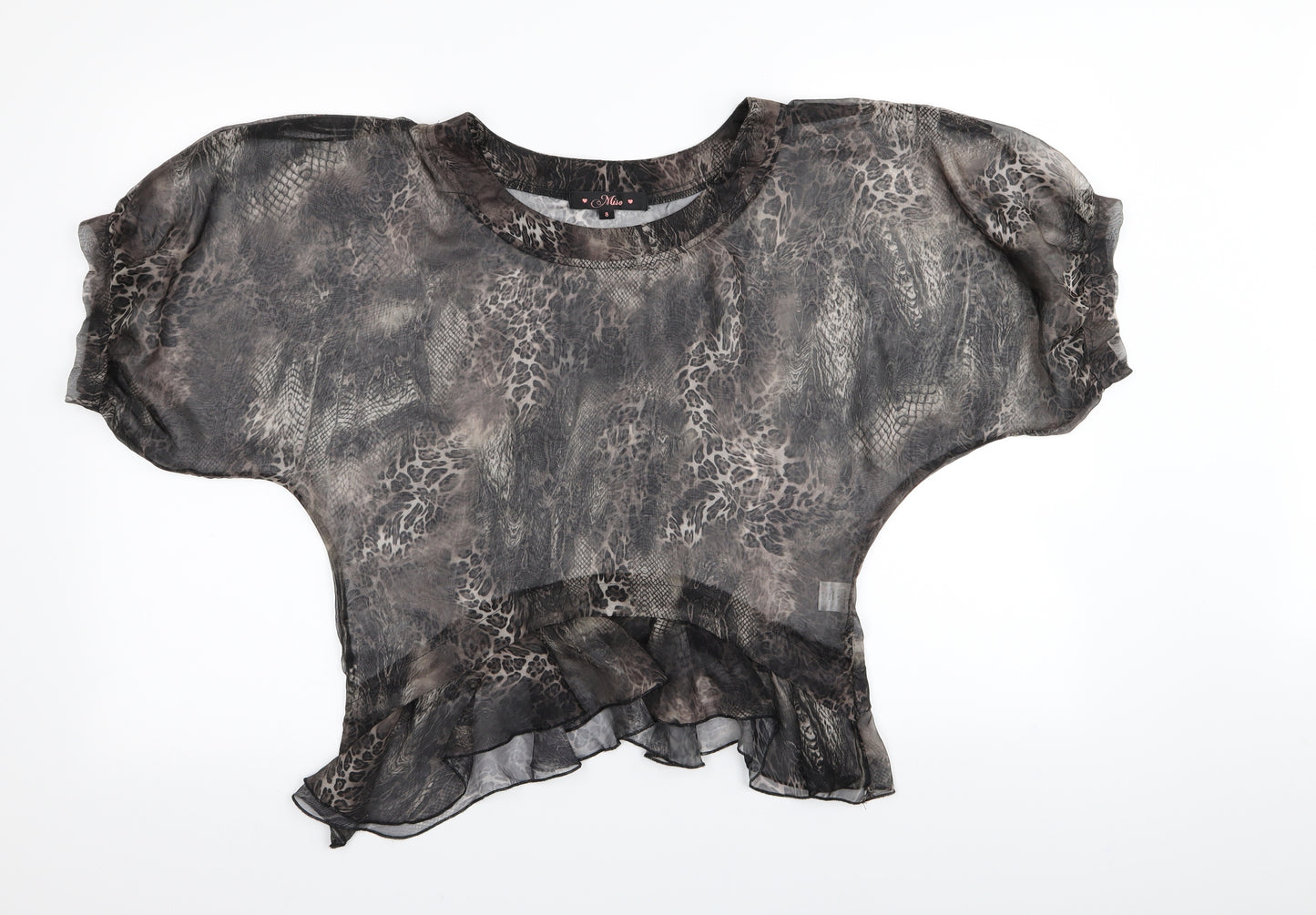 Miso Womens Multicoloured Animal Print  Basic Blouse Size 8