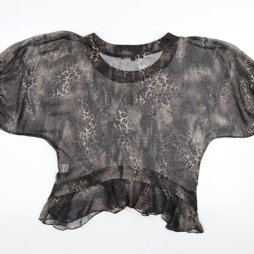 Miso Womens Multicoloured Animal Print  Basic Blouse Size 8