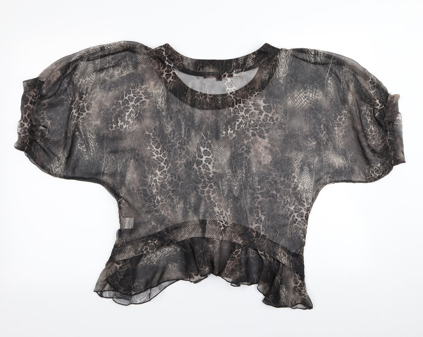 Miso Womens Multicoloured Animal Print  Basic Blouse Size 8
