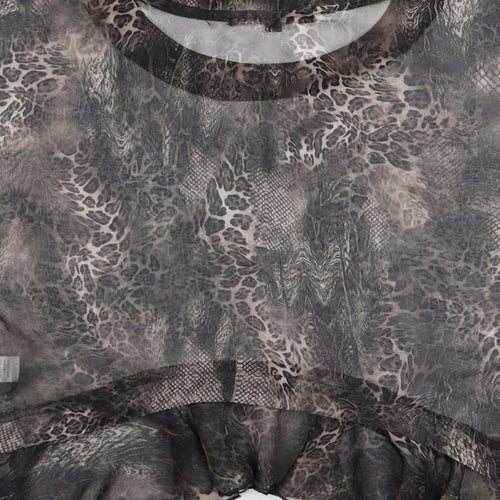 Miso Womens Multicoloured Animal Print  Basic Blouse Size 8