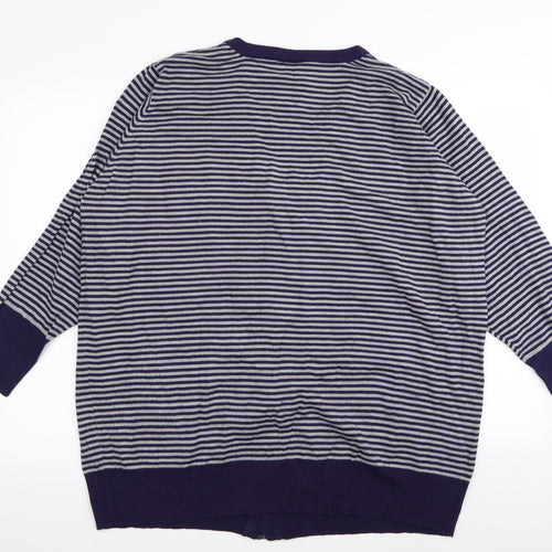 Wardrobe Womens Purple Striped  Full Zip Jumper Size 20