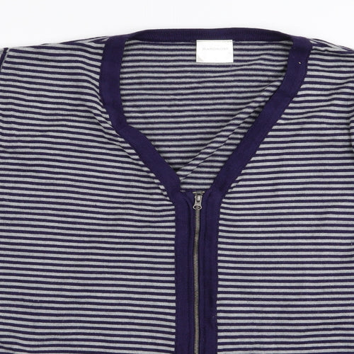 Wardrobe Womens Purple Striped  Full Zip Jumper Size 20
