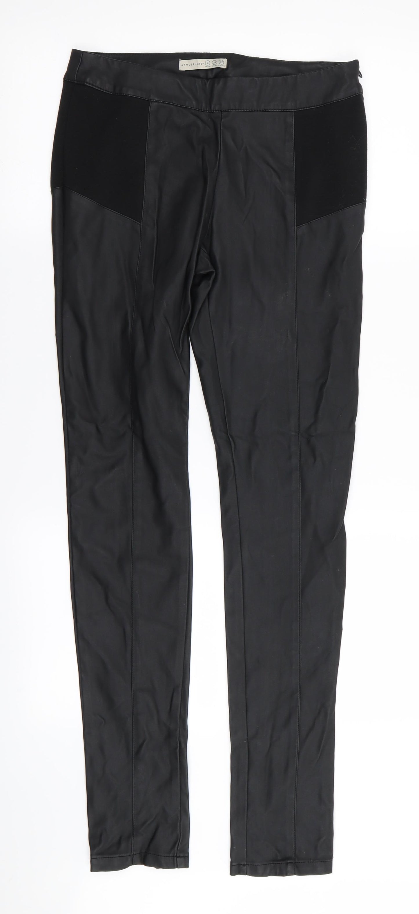 Primark Womens Black   Trousers  Size 6 L31 in - Leather Trousers