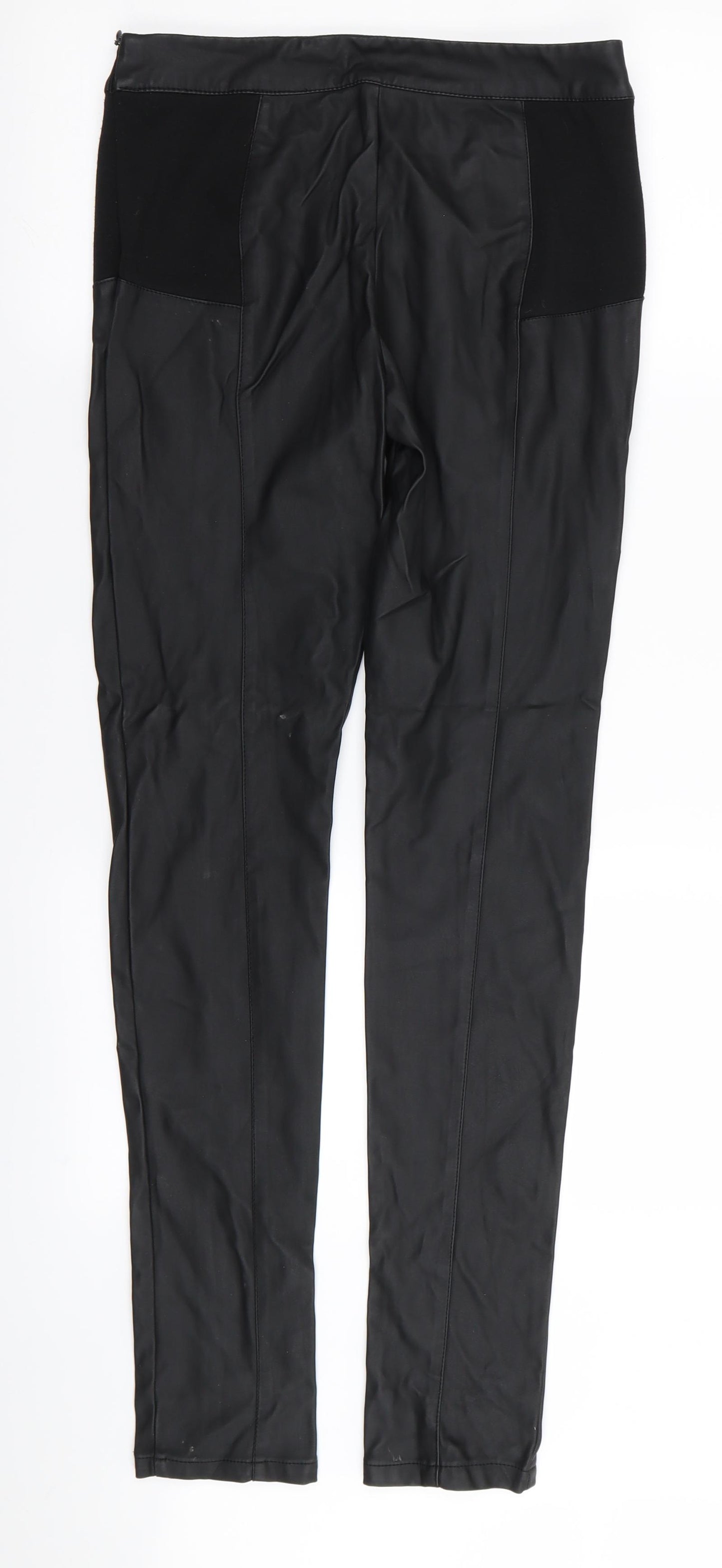 Primark Womens Black   Trousers  Size 6 L31 in - Leather Trousers