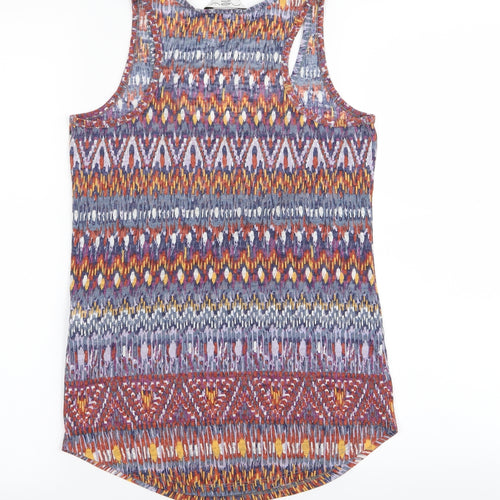 New Look Womens Multicoloured Geometric  Basic Tank Size 8