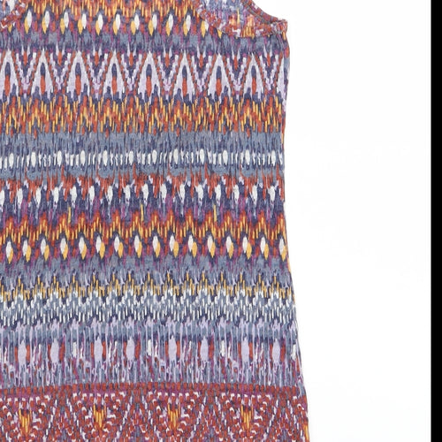 New Look Womens Multicoloured Geometric  Basic Tank Size 8