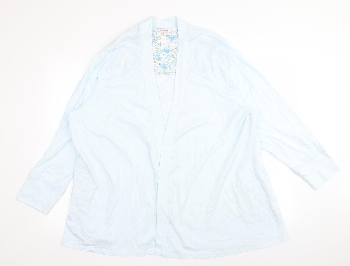 Carole Hochman sleepwear Womens Blue Floral  Cardigan Jumper Size 2XL