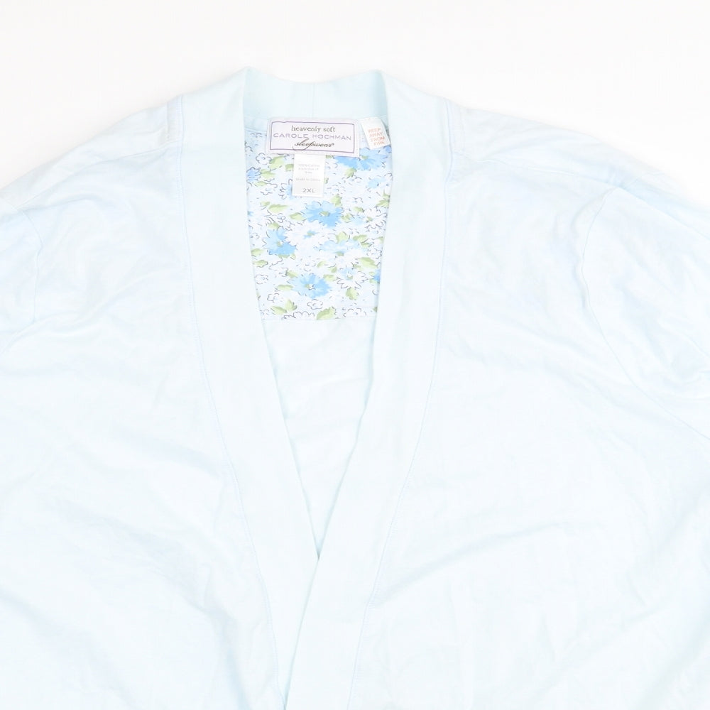 Carole Hochman sleepwear Womens Blue Floral  Cardigan Jumper Size 2XL