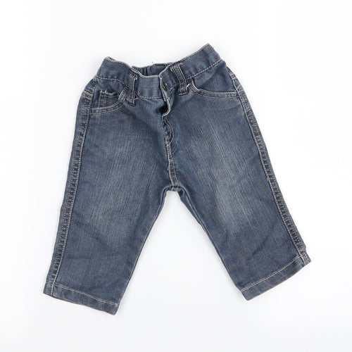 Preworn Boys Blue   Cargo Jeans Size 6-9 Months