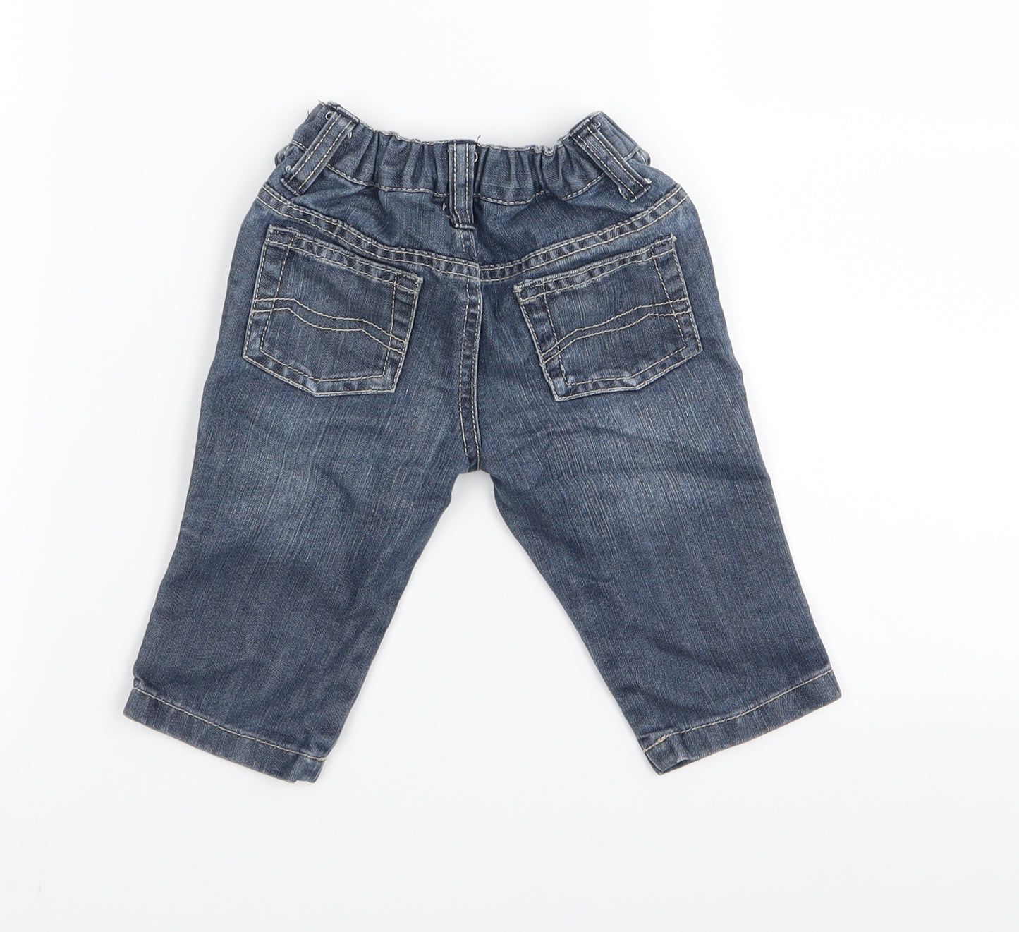 Preworn Boys Blue   Cargo Jeans Size 6-9 Months