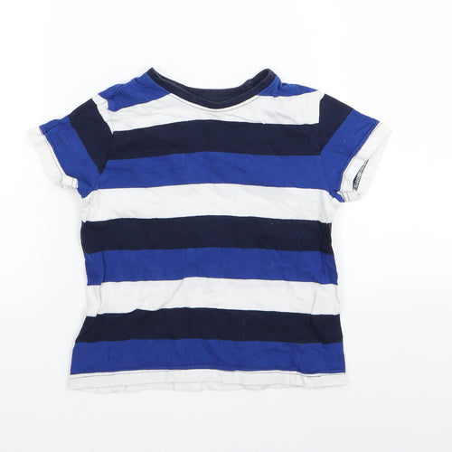 Primark Boys Blue Striped  Basic T-Shirt Size 2-3 Years