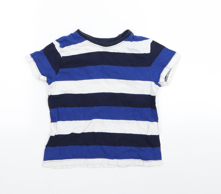 Primark Boys Blue Striped Basic T-Shirt Size 2-3 Years