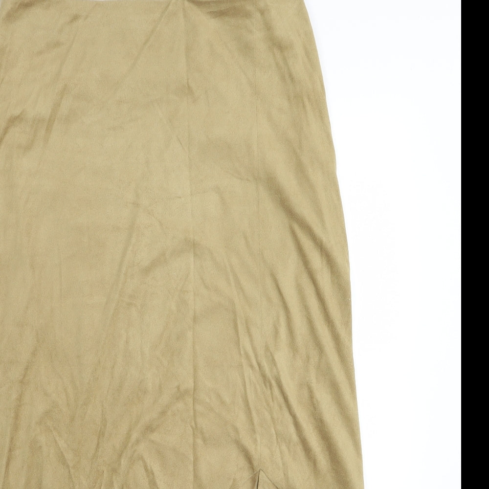 Per Una Womens Gold   A-Line Skirt Size 12