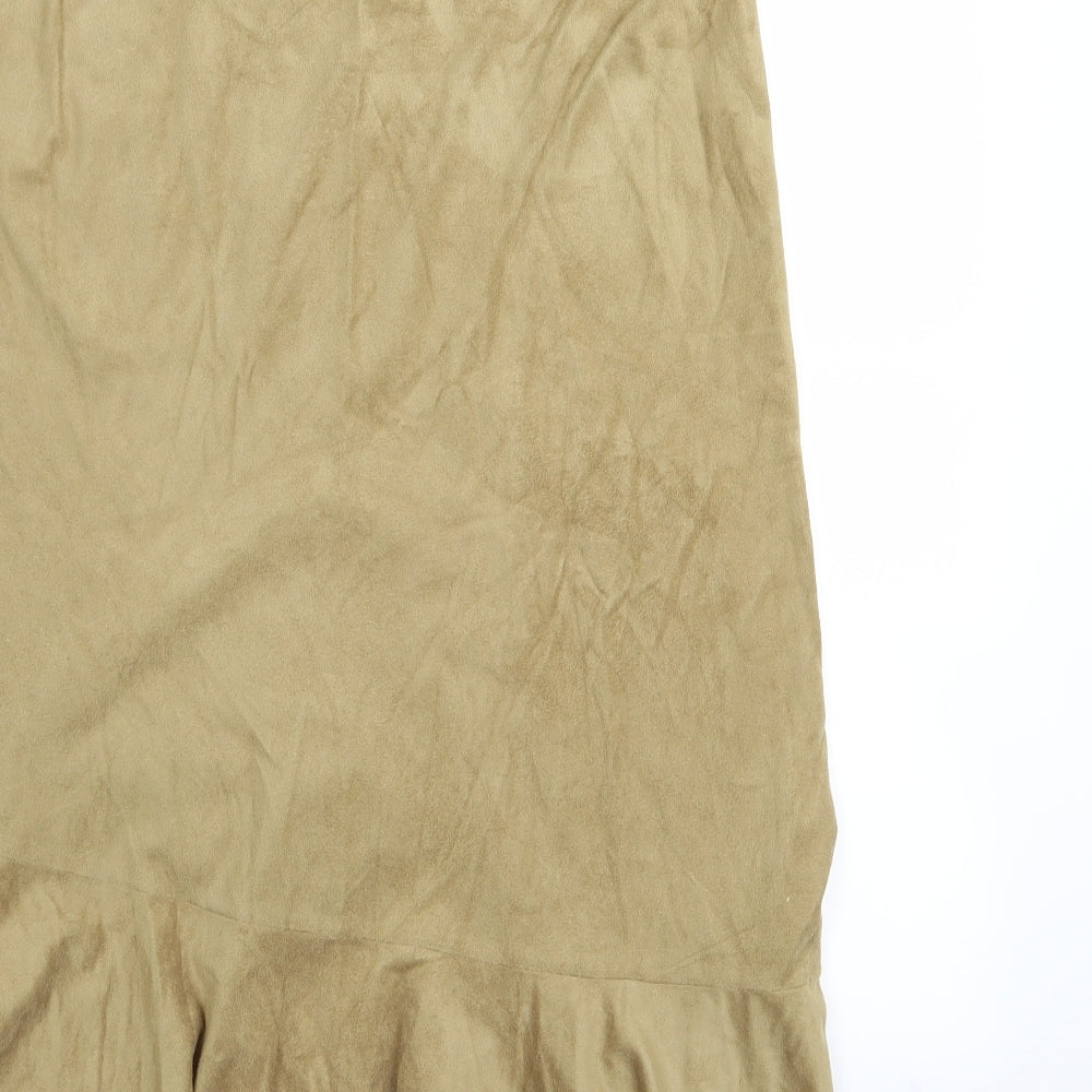 Per Una Womens Gold   A-Line Skirt Size 12