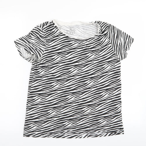 Primark Womens Multicoloured Animal Print  Basic T-Shirt Size 6