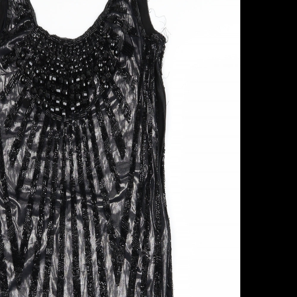 Miss Selfridge Womens Blue   A-Line  Size 8  - Sequins all over