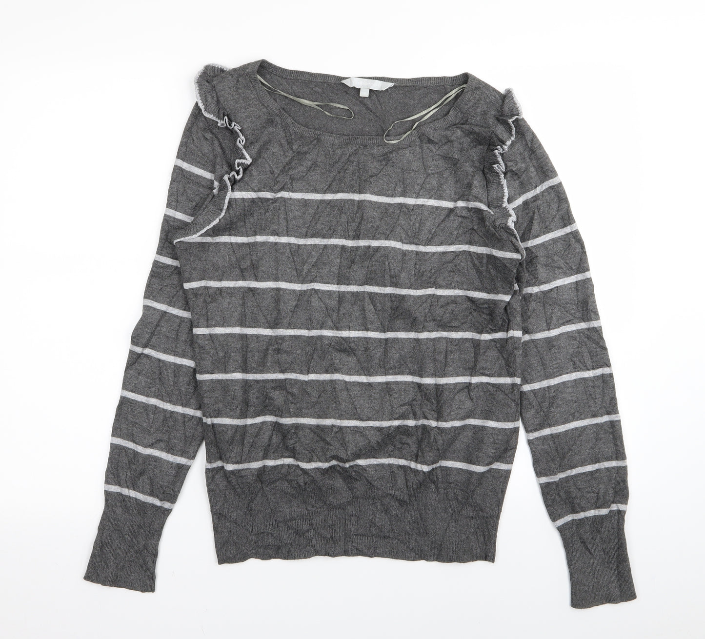 Red Herring Womens Grey Striped  Basic T-Shirt Size 16