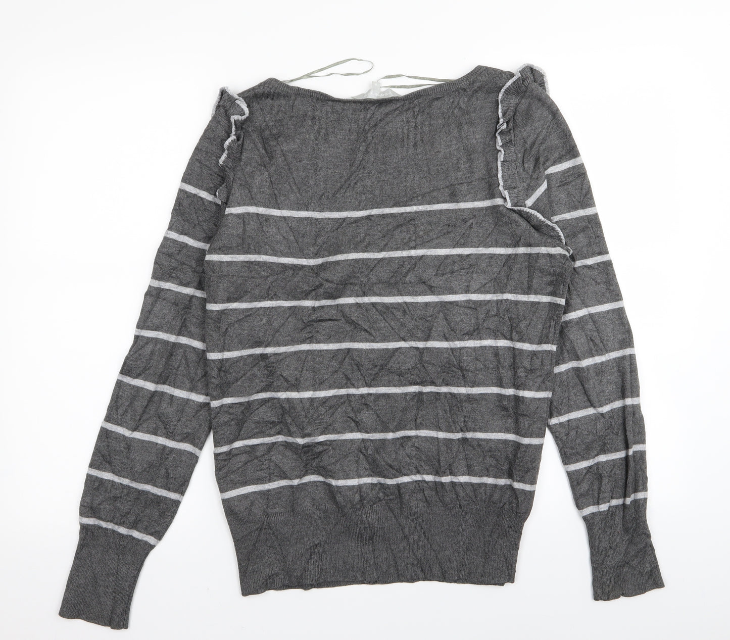 Red Herring Womens Grey Striped  Basic T-Shirt Size 16