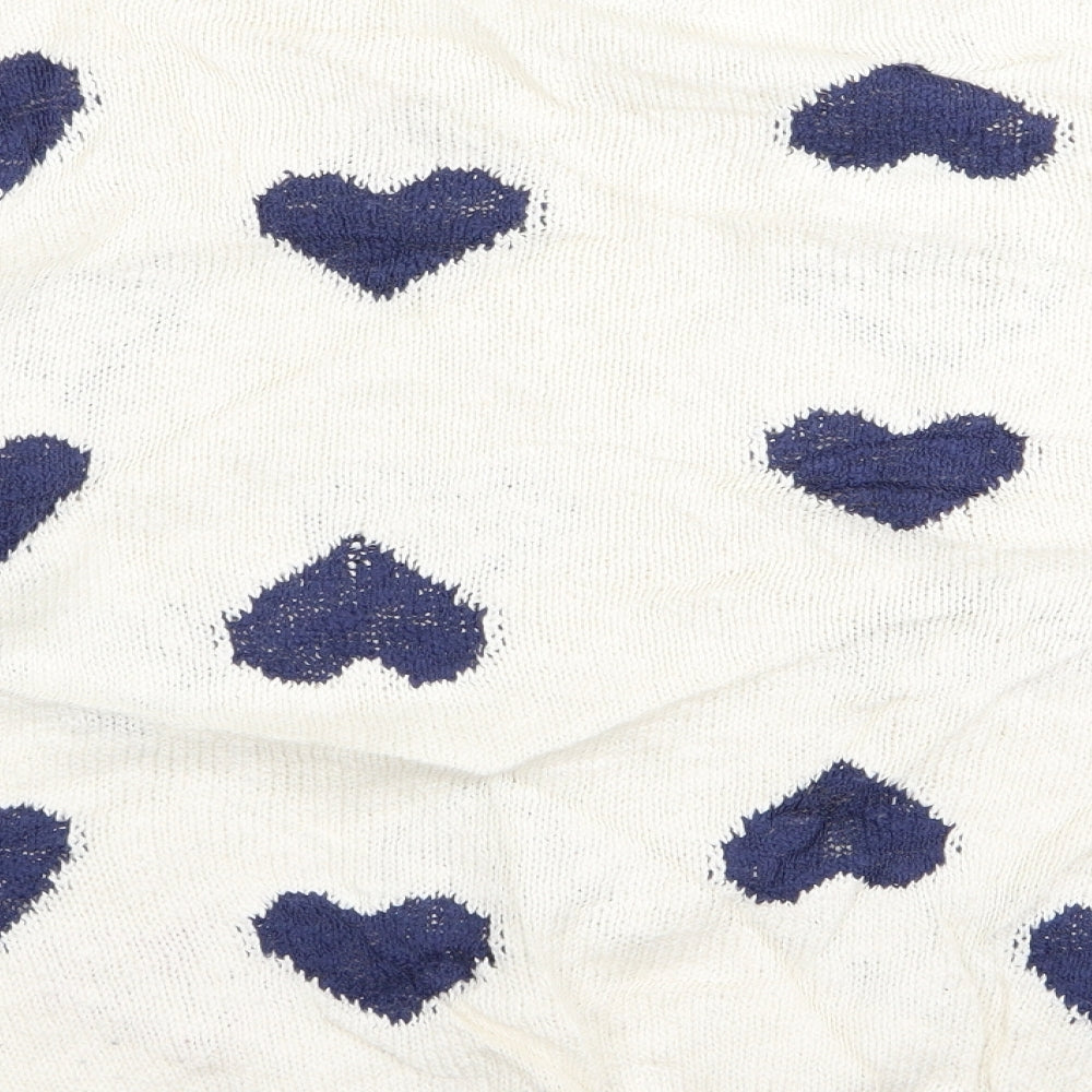 Papaya Womens White   Pullover Jumper Size M  - Heart Detail