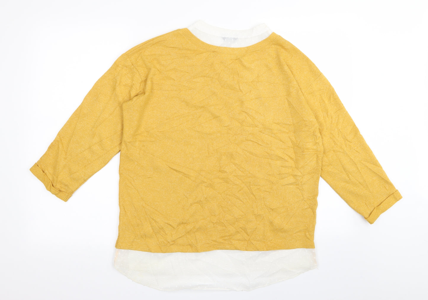 M&Co Womens Yellow   Basic T-Shirt Size 12  - blouse/jumper