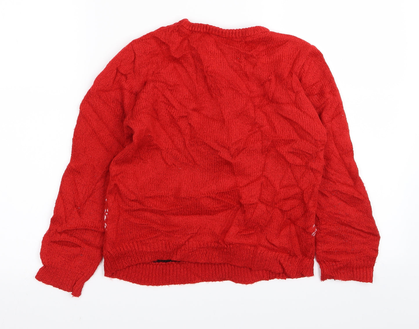 Disney Girls Red   Pullover Jumper Size 10-11 Years  - Christmas Minnie Mouse