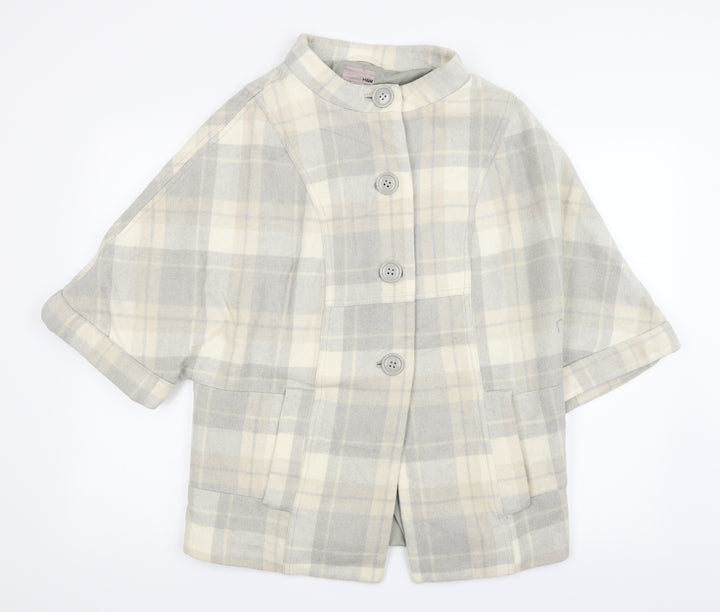 H&M Womens Grey Check Jacket Size 6